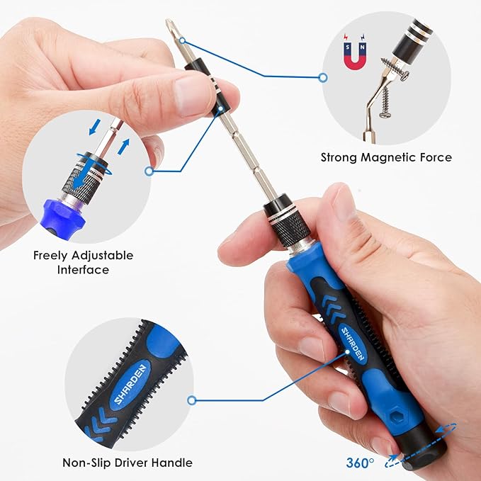 SHARDEN Precision Screwdriver Set, 122 in 1 Electronics Magnetic Repair Tool Kit - Image 3