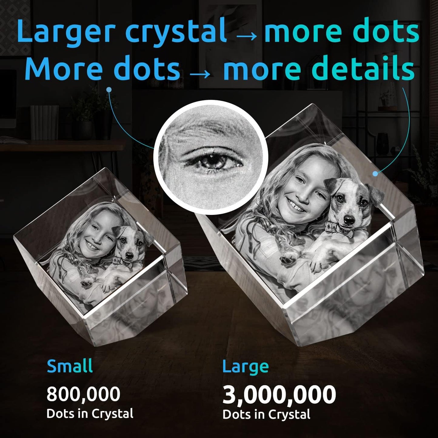 ArtPix 3D Crystal Photo - Personalized Gift Anniversary - Wife, Women, Men | A custom photo crystal keepsake for mom, family, or a couple — perfect for birthdays, weddings & milestone anniversaries.
