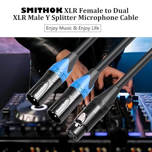 Smithok 2pack XLR Y Splitter Cable, Female to Dual Male Y Cable, Balanced - Image 2