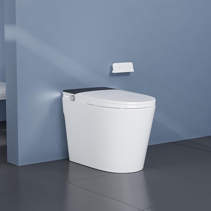 Smart Toilet with ADA Height, Bidet Built-In, Auto-Sensing Flip Lid, Off-Seat by Unknown
