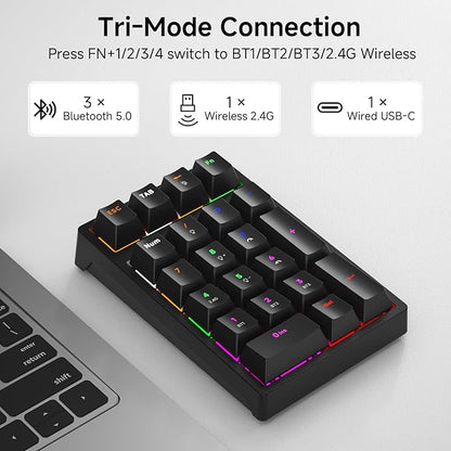 Wireless Numeric Keyboard, Mechanical Number Pad - Image 2