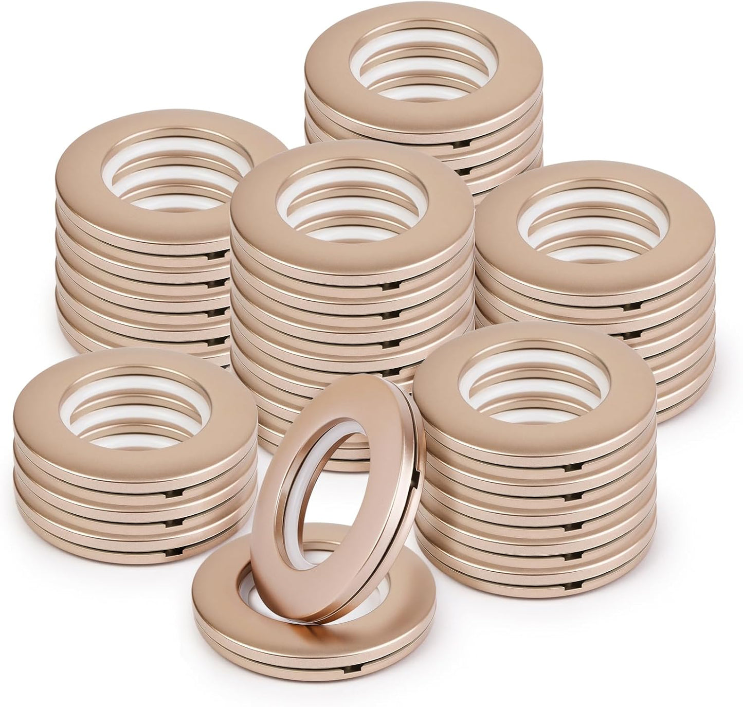32PCS Bronze Roman Shade Rings 40mm - Rich Espresso Finish for Traditional Homes (1-9/16"), Heavy Duty Quiet Glide Grommets