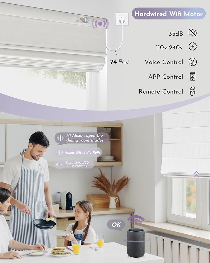 Graywind Smart Roman Shades Compatible - Image 3
