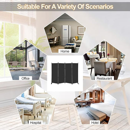 MAYOLIAH 4 Panel Room Divider Screen 6Ft Tall Foldable Privacy Dividers Indoor - Image 7