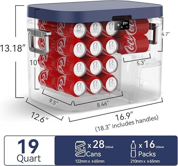 Car Refrigerator, Portable Car Fridge 12V Refrigerator 19 Quart Freezer - Image 3