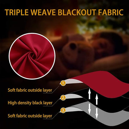 KOUFALL Red Room Darkening Blackout Curtains 63 Inch Length - Image 8