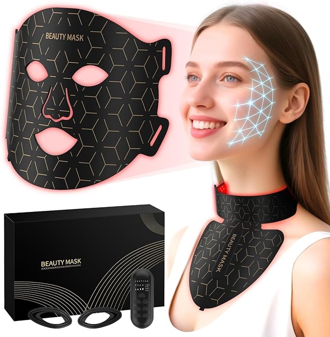 Red Light Therapy for Face & Neck, 7-1 Colors LED Light Therapy mask, by Unknown