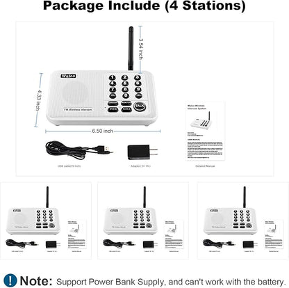Wuloo Intercoms Wireless for Home 5280 Feet Range 10 Channel 3 Code, Wireless - Image 7