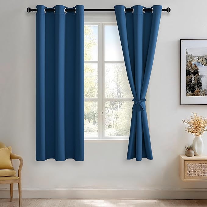 JIUZHEN Blackout Curtains with Tiebacks-Thermal Insulated, Light Blocking and by JIUZHEN