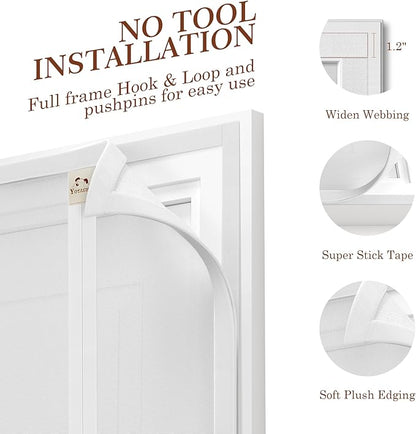 Yotache White Reversible Left Right Side Opening Tall Magnetic Screen Door Fits - Image 7