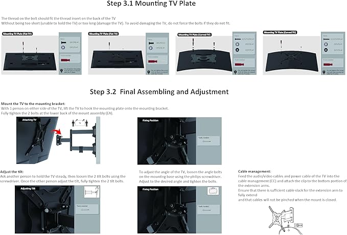 Amazon Basics Full Motion Articulating TV Wall Mount, - Image 9