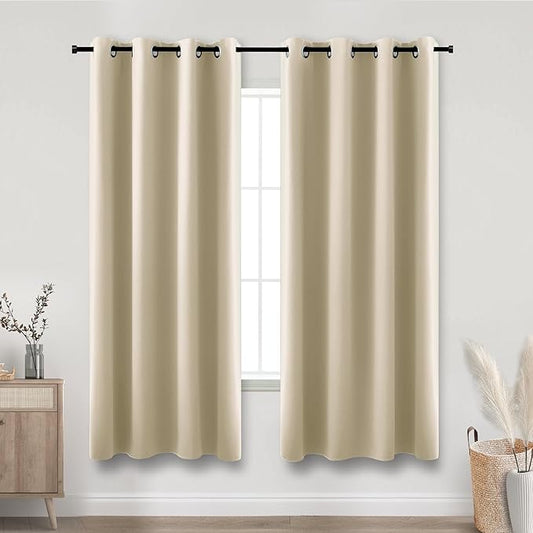 KOUFALL Biscotti Beige Grommet Insulated Thermal Room Darkening Blackout by KOUFALL