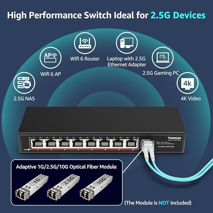8 Port 2.5G Unmanaged Desktop Ethernet Switch - Image 4