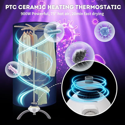 Portable Clothes Dryer Upgraded Large Capacity, Mini 900W Foldable Portable - Image 7