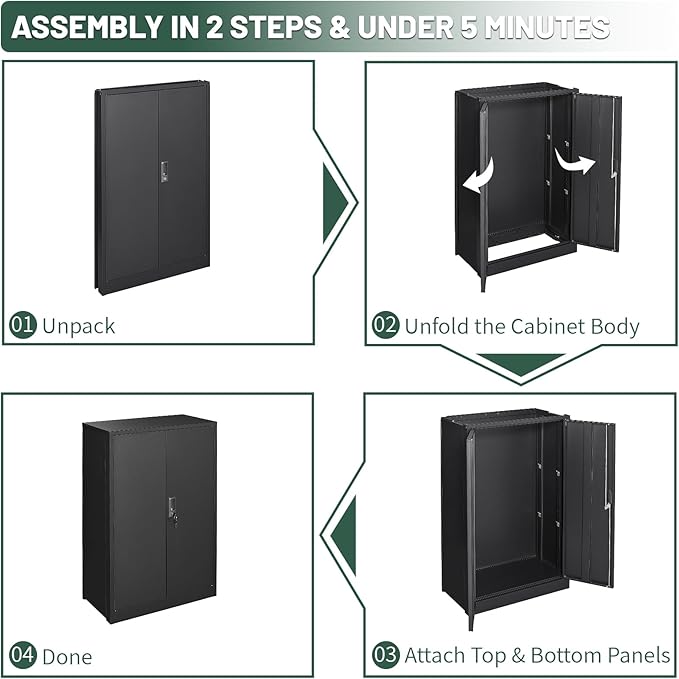 42" Folding Metal Storage Cabinet - Image 4