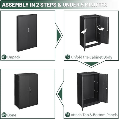 42" Folding Metal Storage Cabinet - Image 4