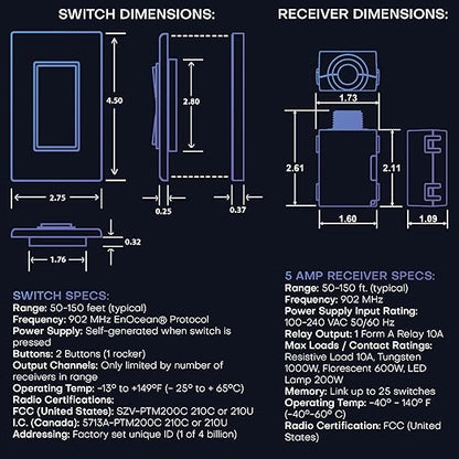 RunLessWire Single Pole Battery-Free DIY Wireless Light Switch Kit 150ft RF - Image 8