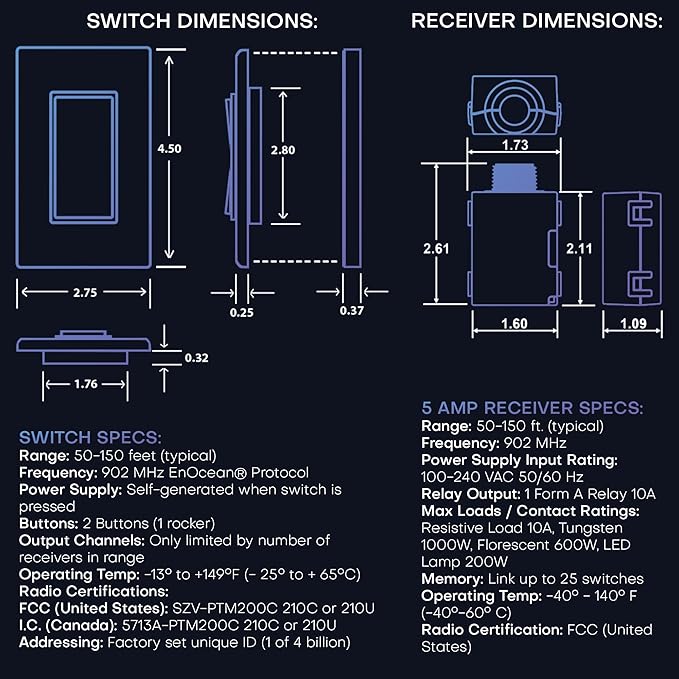 RunLessWire 2 Fixture Battery-Free DIY Kinetic Wireless Light Switch Kit 150ft - Image 8
