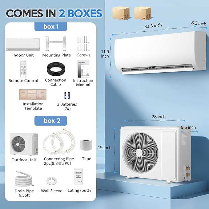 9000 BTU Mini Split Air Conditioner ＆ Heat Pump, 115V Wall Mount Ductless - Image 4