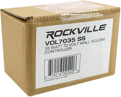 Rockville VOL7035 SS 35 Watt 70v Wall Volume Control Zone Controller, Stainless - Image 5