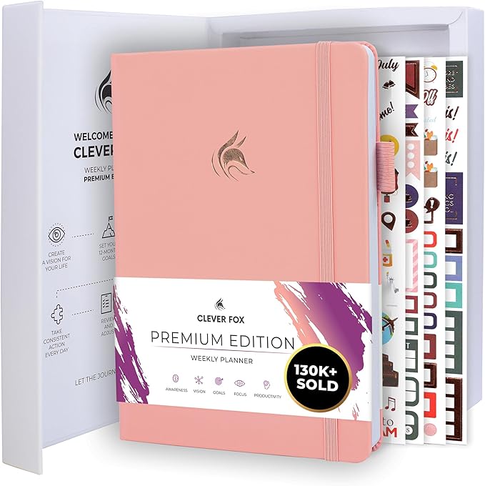 Clever Fox Planner Premium Edition – Undated Luxurious Weekly & Monthly Planner by CleverFox
