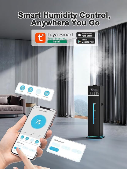 Zeova 9L/2.4Gal Smart Cool Mist Humidifier, Top Fill Quiet Humidifier Large Room - Image 2