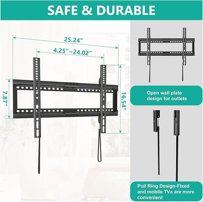 WALI TV Wall Mount Bracket for 37-90 Inch Flat Curved TVs up to 165 lbs - Image 5