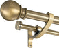 Double Curtain Rods with Aluminum Bouquet Brackets and Round Finials, Antique Bronze Curtain Rods for Windows 28 to 48 inch, 1-inches Front and 5/8 Inches Back Double Window Drapery Rod