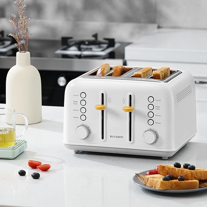 BUYDEEM DT640 4-Slice Toaster, Extra Wide Slots, Stainless Steel - Image 8