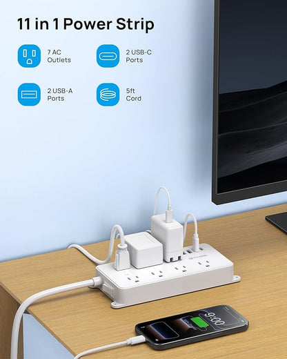 TROND Power Strip Surge Protector, 7 Widely Spaced Outlets - Image 7