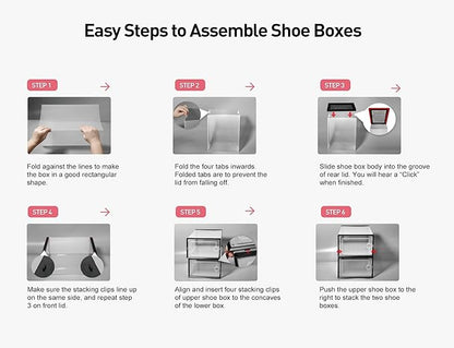 Kuject X-Large Shoe Storage Boxes Organizers Clear Plastic Stackable 12 Pack - Image 7