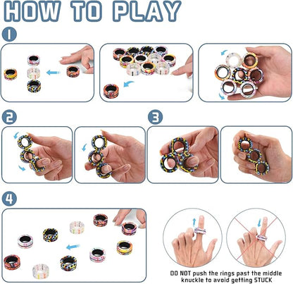 15Pcs Magnetic Adults Fidget Toys Rings, Stocking Stuffers - Image 4