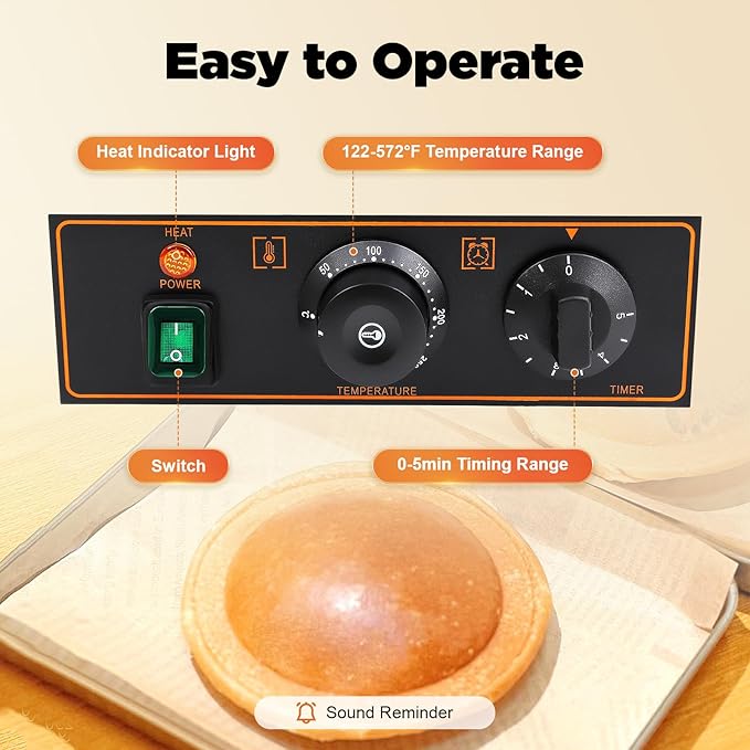 Commercial Electric Burger Panini Maker Machine, Non Stick Press Machine - Image 3
