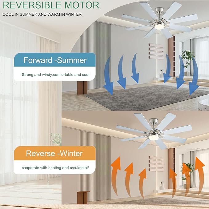KNUN Nickel 48 Inch Ceiling Fans - Image 6