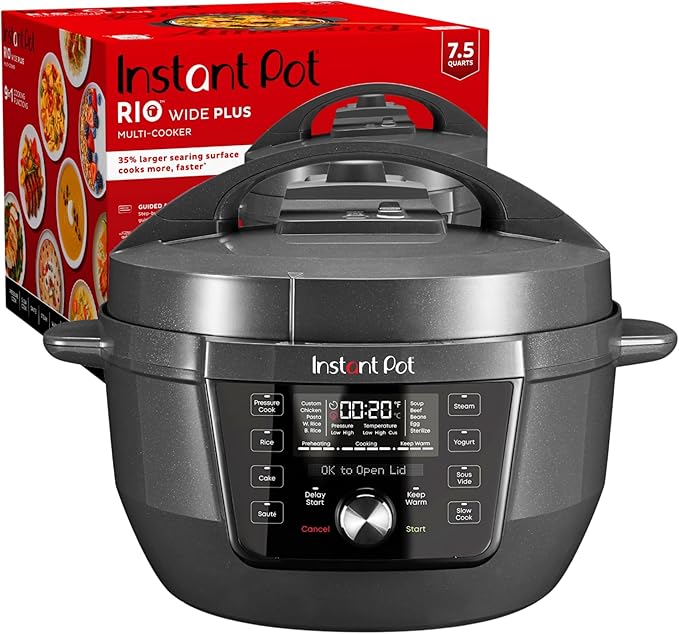 Instant Pot RIO Wide Plus, 9-in-1 Electric Pressure Cooker, 35% Larger Cooking by InstantPot
