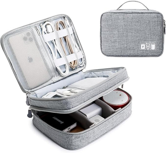 mygreen Electronics Organizer, Electronic Accessories Double Layer Travel Cable by mygreen