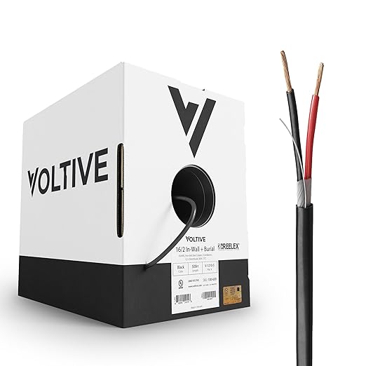 Voltive 16/2 Speaker Wire, in-Wall CL3 & Direct Burial, 500ft by Voltive