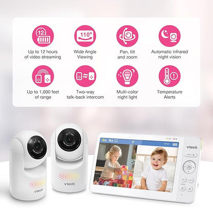 VTech Advanced HQ Max Twin 7" Digital Video 2-Cameras Baby Monitor - Image 2