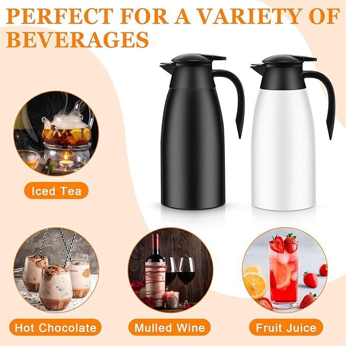 Norme 2 Pcs Thermal Coffee Carafe Insulated Stainless Steel Coffee Carafe - Image 4