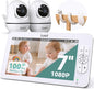 7" 1080P Full HD Split-Screen Baby Monitor, 100 Hrs 5000mAh Battery Runs 4 Days by Kokit