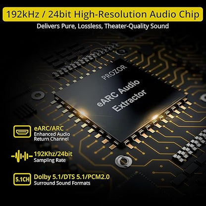 PROZOR eARC/ARC to Optical Audio Extractor, Enhanced eARC Audio Converter - Image 5