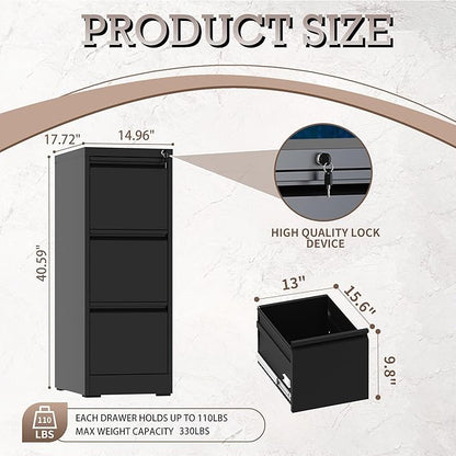 3 Drawer Vertical File Cabinet - Image 3