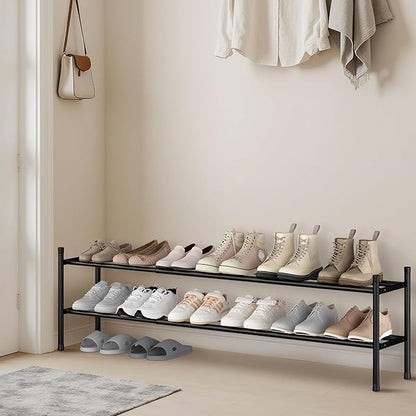 STORAGE MANIAC Long Expandable Shoe Rack, 12 Pairs Metal Wide Stackable Shoe - Image 7