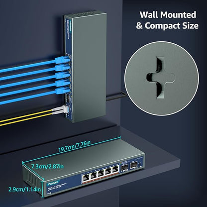 7 Port 2.5G Unmanaged Ethernet Switch, 5 x 2.5G Base-T Ports, 2 x 10G SFP - Image 5