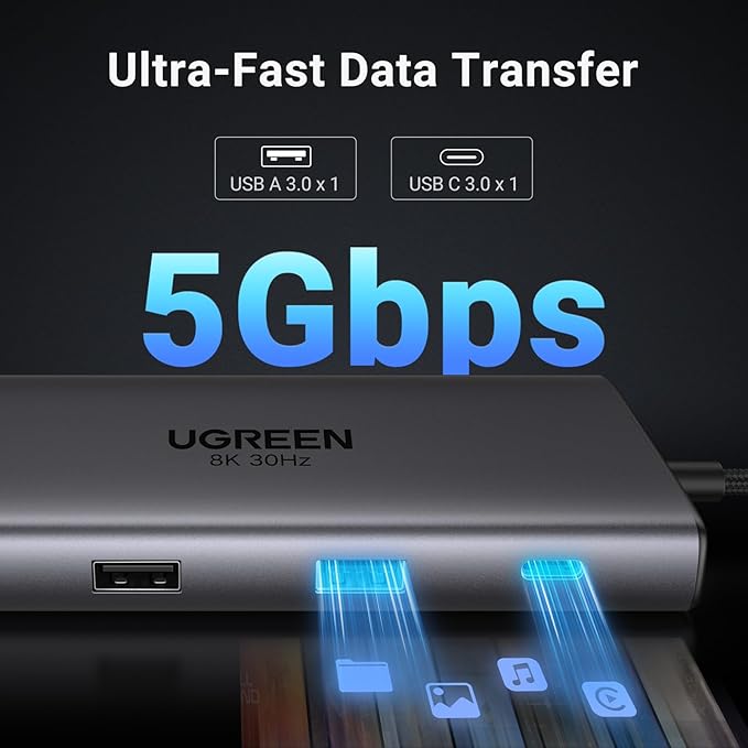 UGREEN Docking Station 10 in 1 Revodok Pro 210 USB C Dock Dual HDMI 4K@60Hz - Image 6