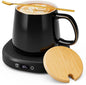 Coffee Mug Warmer & Simple Pure Black Mug Set, Electric Cup Warmer by LOUTYTUO