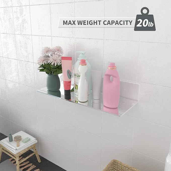 17 Inches Acrylic Shelves, Wall Mounted Shelves - Image 2