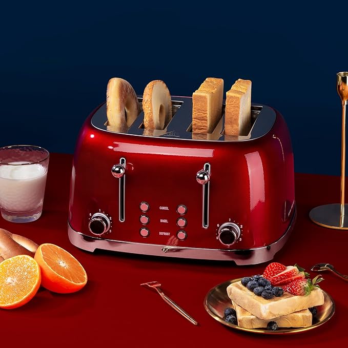 Roter Mond 4 Slice Toaster Retro Stainless Steel - Image 6