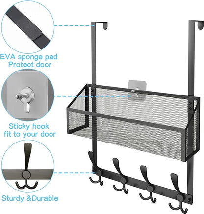 Kaiferty Over The Door Hooks Organizer, Coat Rack Over The Door Storage Hanger - Image 5
