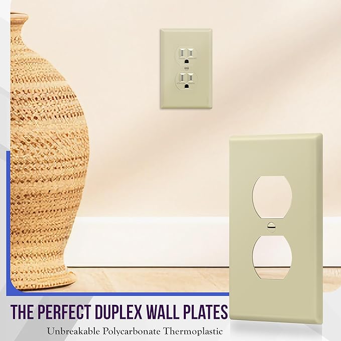 ENERLITES Duplex Receptacle Outlet Wall Plate, Midway Size 1-Gang 4.88" x 3.11" - Image 3